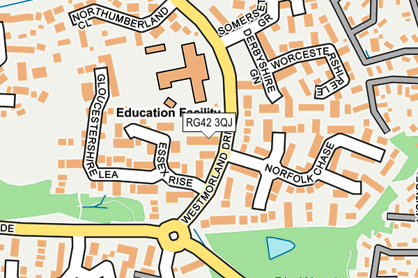 RG42 3QJ map - OS OpenMap – Local (Ordnance Survey)