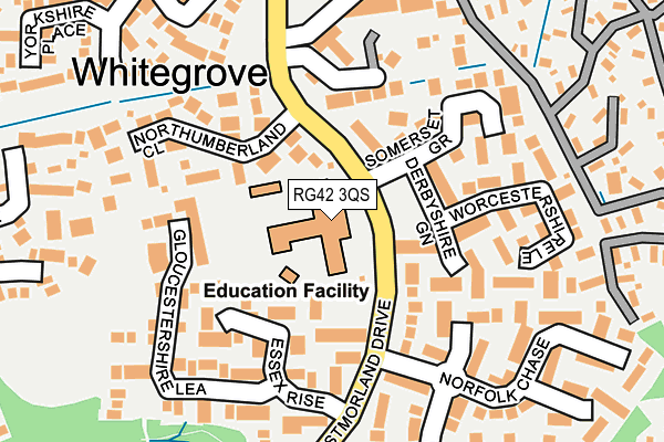 RG42 3QS map - OS OpenMap – Local (Ordnance Survey)