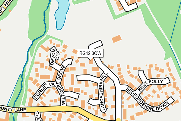 RG42 3QW map - OS OpenMap – Local (Ordnance Survey)