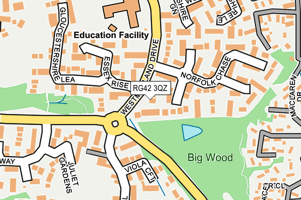 RG42 3QZ map - OS OpenMap – Local (Ordnance Survey)