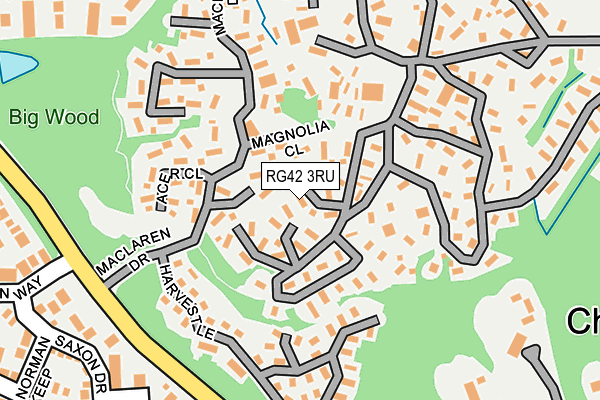 RG42 3RU map - OS OpenMap – Local (Ordnance Survey)