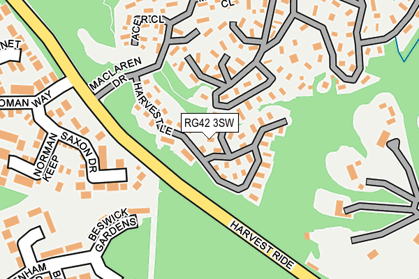 RG42 3SW map - OS OpenMap – Local (Ordnance Survey)