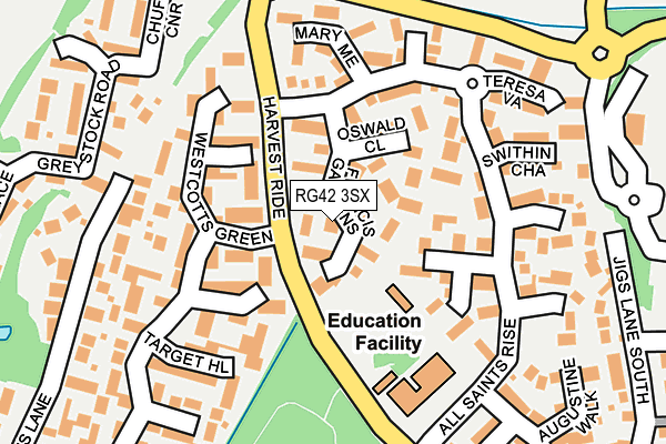 RG42 3SX map - OS OpenMap – Local (Ordnance Survey)