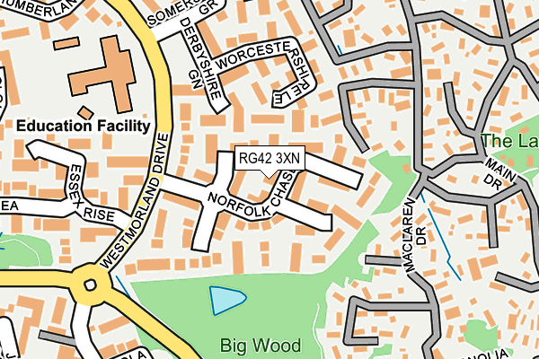RG42 3XN map - OS OpenMap – Local (Ordnance Survey)