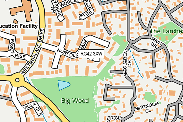 RG42 3XW map - OS OpenMap – Local (Ordnance Survey)