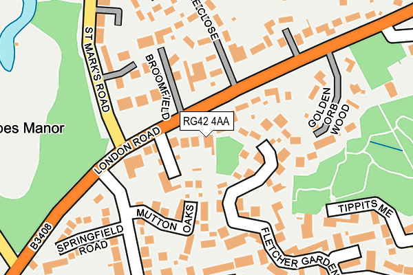 RG42 4AA map - OS OpenMap – Local (Ordnance Survey)