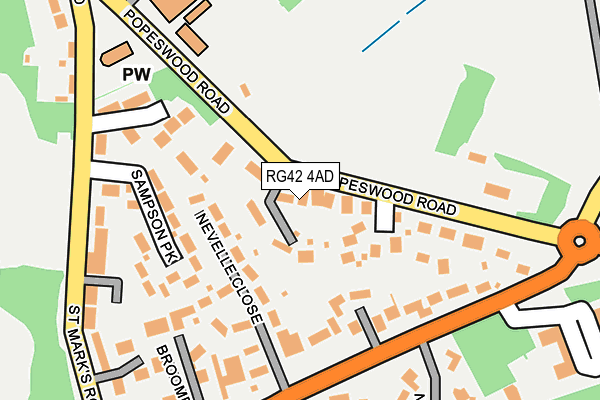 RG42 4AD map - OS OpenMap – Local (Ordnance Survey)