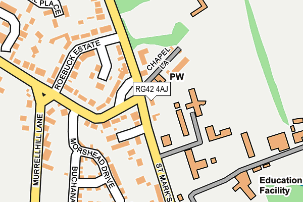 RG42 4AJ map - OS OpenMap – Local (Ordnance Survey)