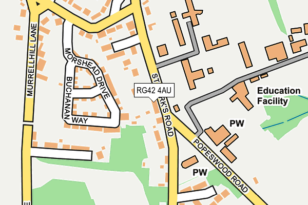 RG42 4AU map - OS OpenMap – Local (Ordnance Survey)