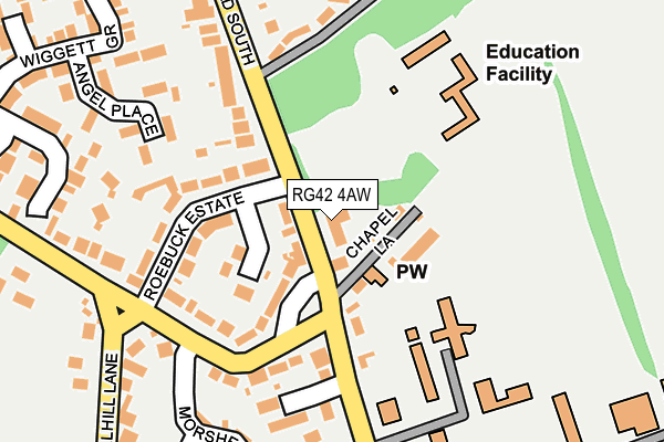 RG42 4AW map - OS OpenMap – Local (Ordnance Survey)