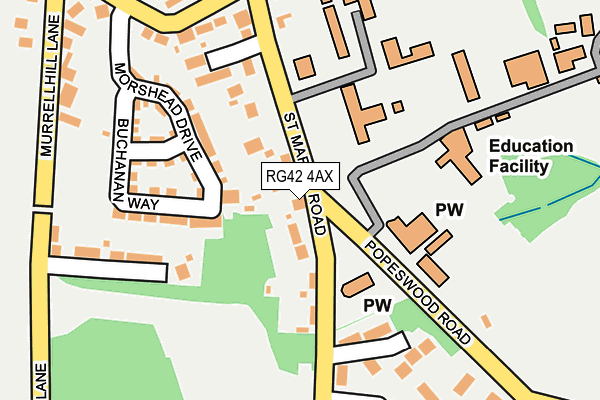 RG42 4AX map - OS OpenMap – Local (Ordnance Survey)