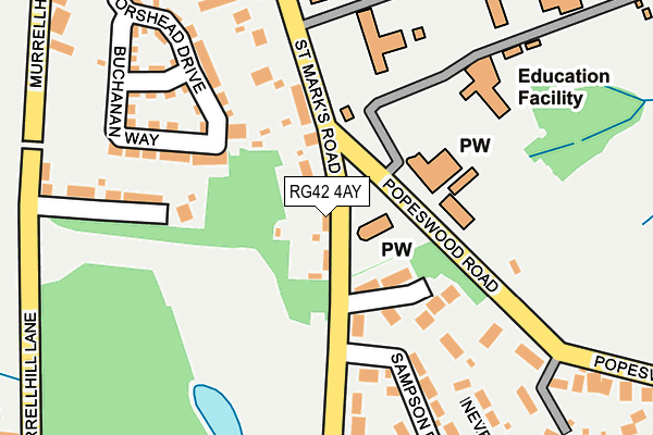 RG42 4AY map - OS OpenMap – Local (Ordnance Survey)