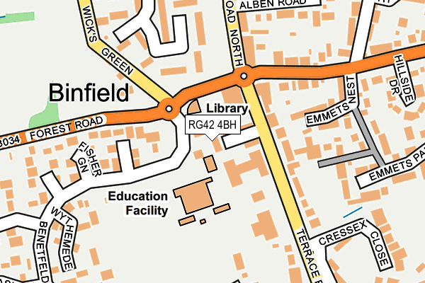 RG42 4BH map - OS OpenMap – Local (Ordnance Survey)