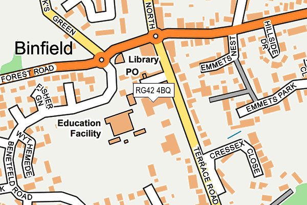 RG42 4BQ map - OS OpenMap – Local (Ordnance Survey)