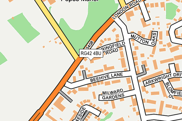 RG42 4BU map - OS OpenMap – Local (Ordnance Survey)