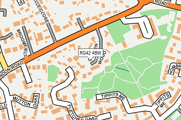 RG42 4BW map - OS OpenMap – Local (Ordnance Survey)