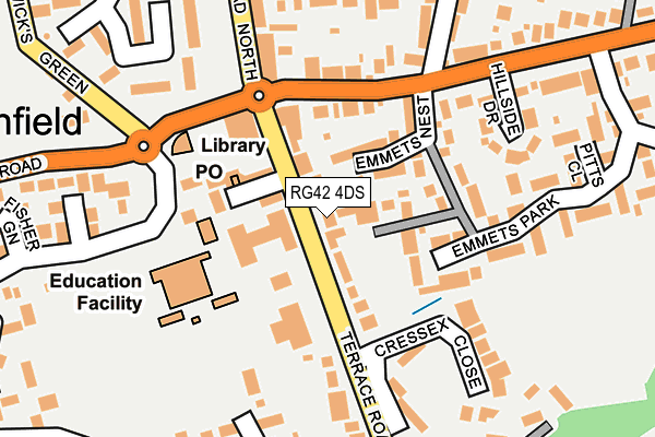 RG42 4DS map - OS OpenMap – Local (Ordnance Survey)