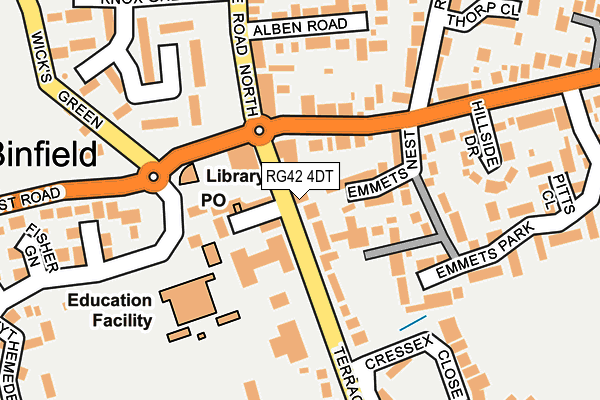 RG42 4DT map - OS OpenMap – Local (Ordnance Survey)