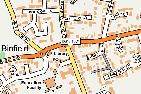 RG42 4DW map - OS OpenMap – Local (Ordnance Survey)