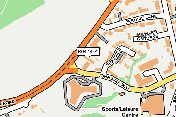 RG42 4FA map - OS OpenMap – Local (Ordnance Survey)