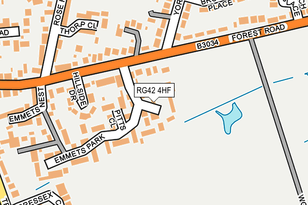 RG42 4HF map - OS OpenMap – Local (Ordnance Survey)