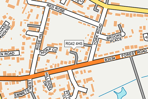RG42 4HS map - OS OpenMap – Local (Ordnance Survey)