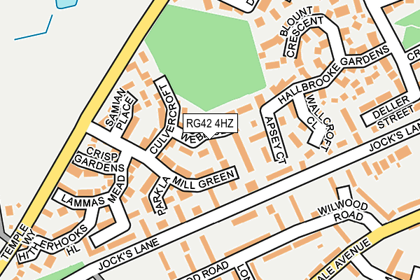 RG42 4HZ map - OS OpenMap – Local (Ordnance Survey)