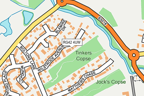 RG42 4UW map - OS OpenMap – Local (Ordnance Survey)