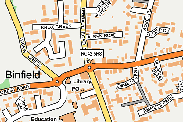 RG42 5HS map - OS OpenMap – Local (Ordnance Survey)