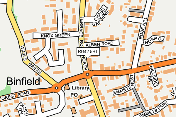 RG42 5HT map - OS OpenMap – Local (Ordnance Survey)