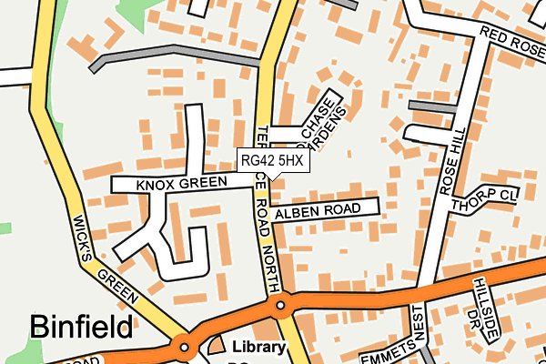 RG42 5HX map - OS OpenMap – Local (Ordnance Survey)