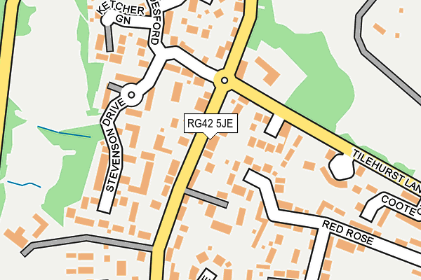 RG42 5JE map - OS OpenMap – Local (Ordnance Survey)