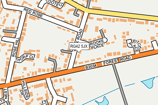 RG42 5JX map - OS OpenMap – Local (Ordnance Survey)