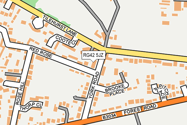 RG42 5JZ map - OS OpenMap – Local (Ordnance Survey)