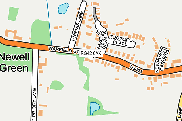 RG42 6AX map - OS OpenMap – Local (Ordnance Survey)