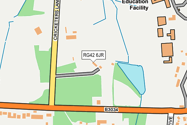 RG42 6JR map - OS OpenMap – Local (Ordnance Survey)
