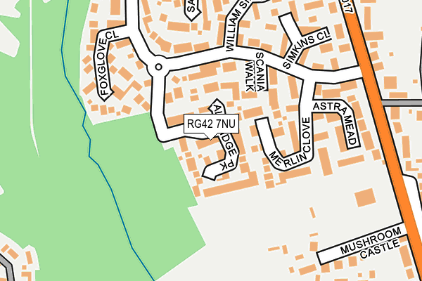 RG42 7NU map - OS OpenMap – Local (Ordnance Survey)
