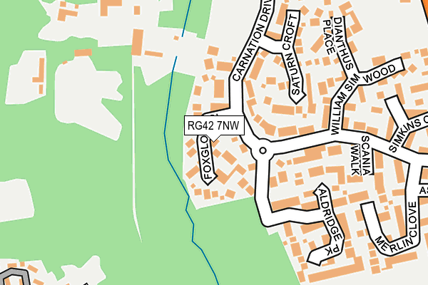 RG42 7NW map - OS OpenMap – Local (Ordnance Survey)