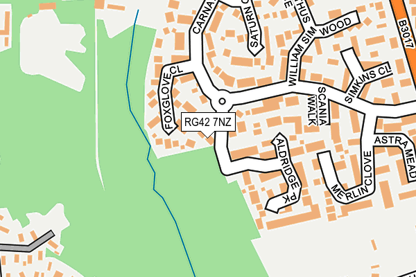 RG42 7NZ map - OS OpenMap – Local (Ordnance Survey)