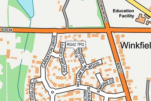RG42 7PQ map - OS OpenMap – Local (Ordnance Survey)