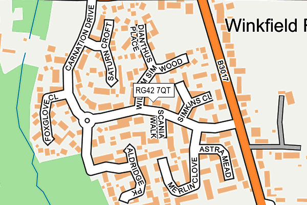 RG42 7QT map - OS OpenMap – Local (Ordnance Survey)