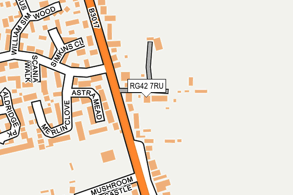 RG42 7RU map - OS OpenMap – Local (Ordnance Survey)