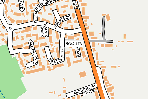 RG42 7TA map - OS OpenMap – Local (Ordnance Survey)
