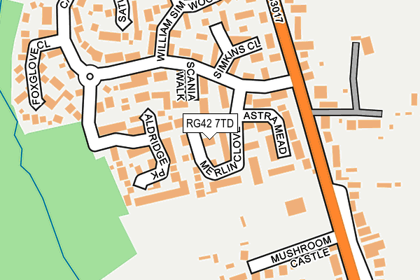 RG42 7TD map - OS OpenMap – Local (Ordnance Survey)