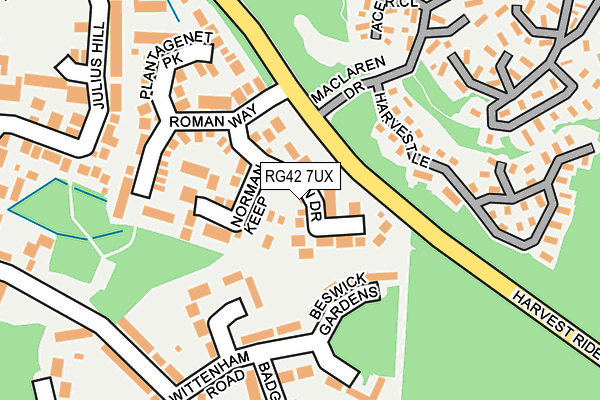 RG42 7UX map - OS OpenMap – Local (Ordnance Survey)