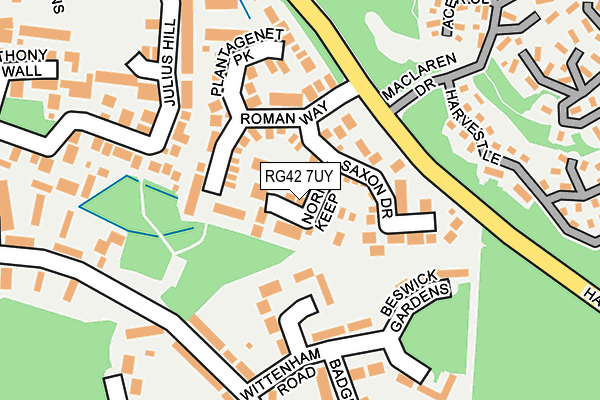 RG42 7UY map - OS OpenMap – Local (Ordnance Survey)