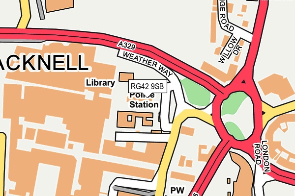 RG42 9SB map - OS OpenMap – Local (Ordnance Survey)