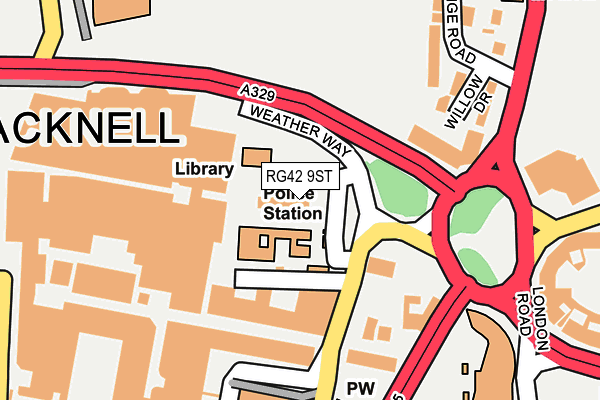 RG42 9ST map - OS OpenMap – Local (Ordnance Survey)