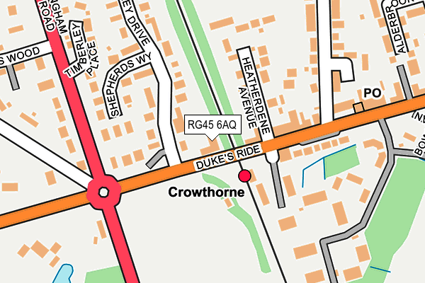 RG45 6AQ map - OS OpenMap – Local (Ordnance Survey)