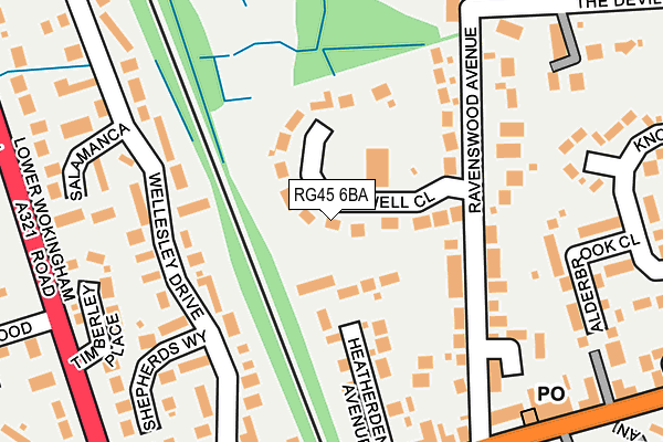 RG45 6BA map - OS OpenMap – Local (Ordnance Survey)